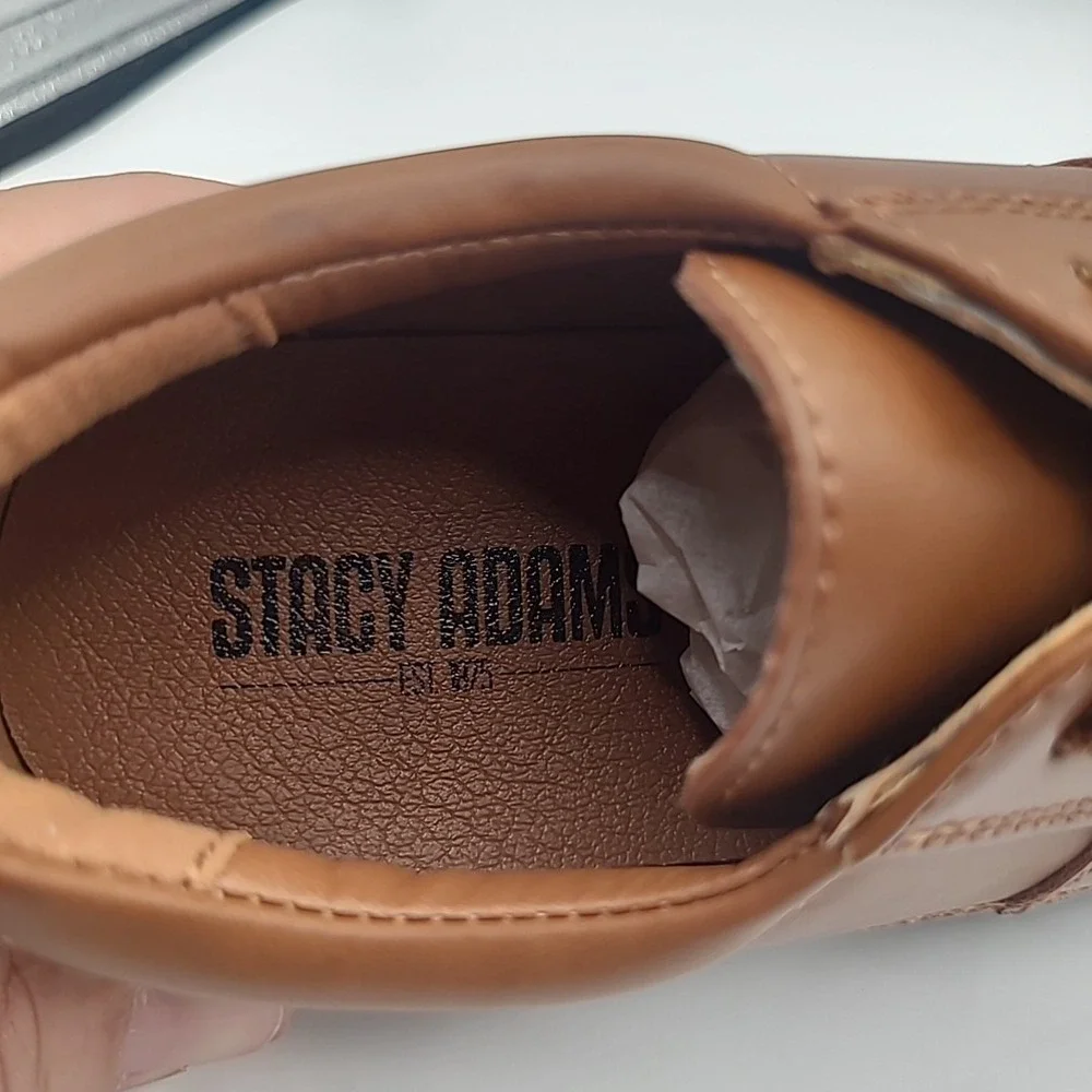 Stacy Adams Boys Dunbar 41179-221 Brown Leather Brown Dress Shoes Size 11‎ M